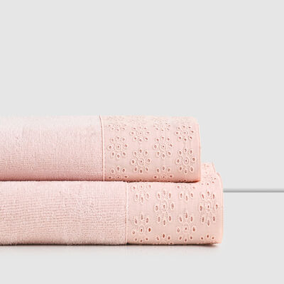 Set 2 Toallas de Ba&ntilde;o Cannon Bordada Teana Rosa