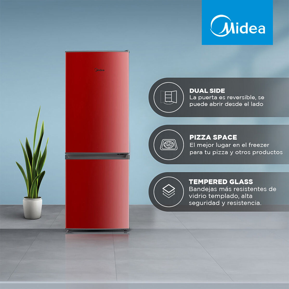 Refrigerador Frío Directo Midea MRFI-1700R234RN 167 lts.