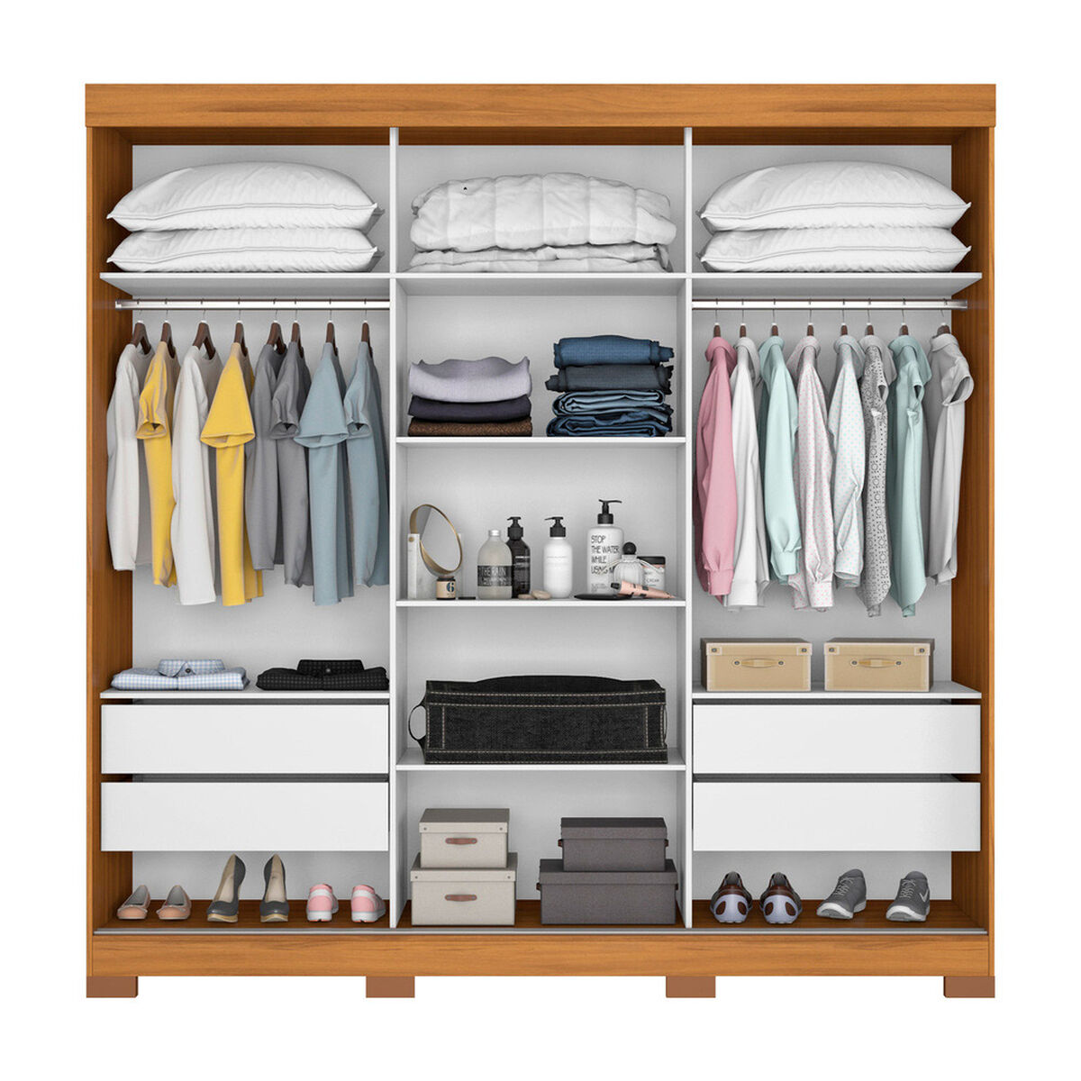 Closet Home Mobili Isabella 3 Puertas 4 Cajones Caf&eacute;