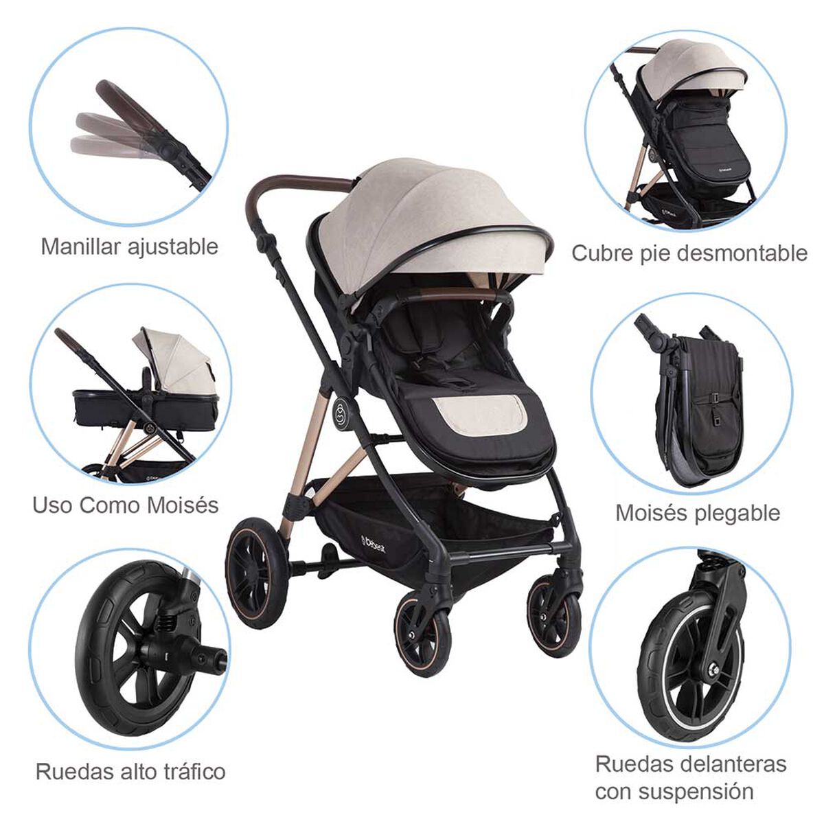 Coche Travel System Neo Beige Bebesit