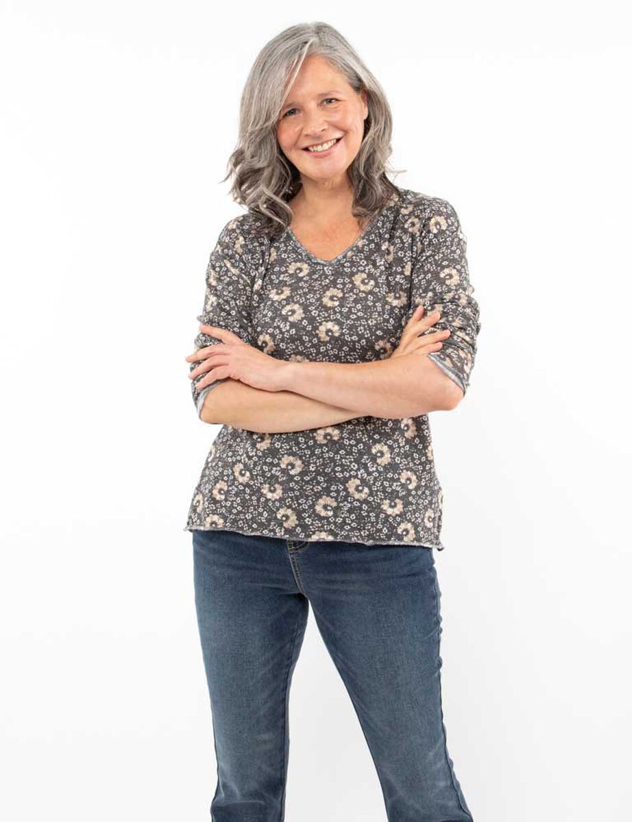 Sweater Estampado Cuello V Mujer Portman Club