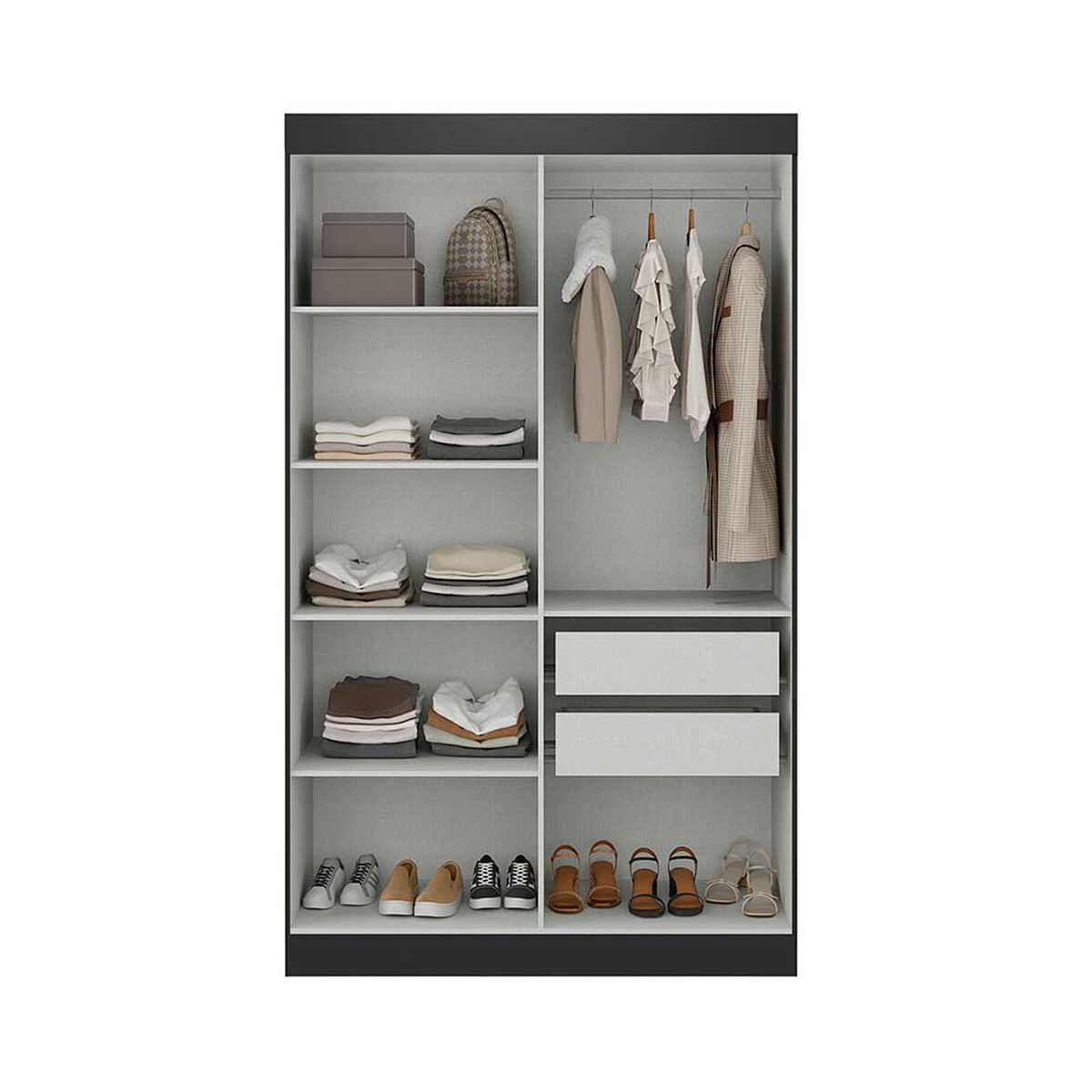 Closet Di Poretti Design Paris 4 Puertas 2 Cajones Negro