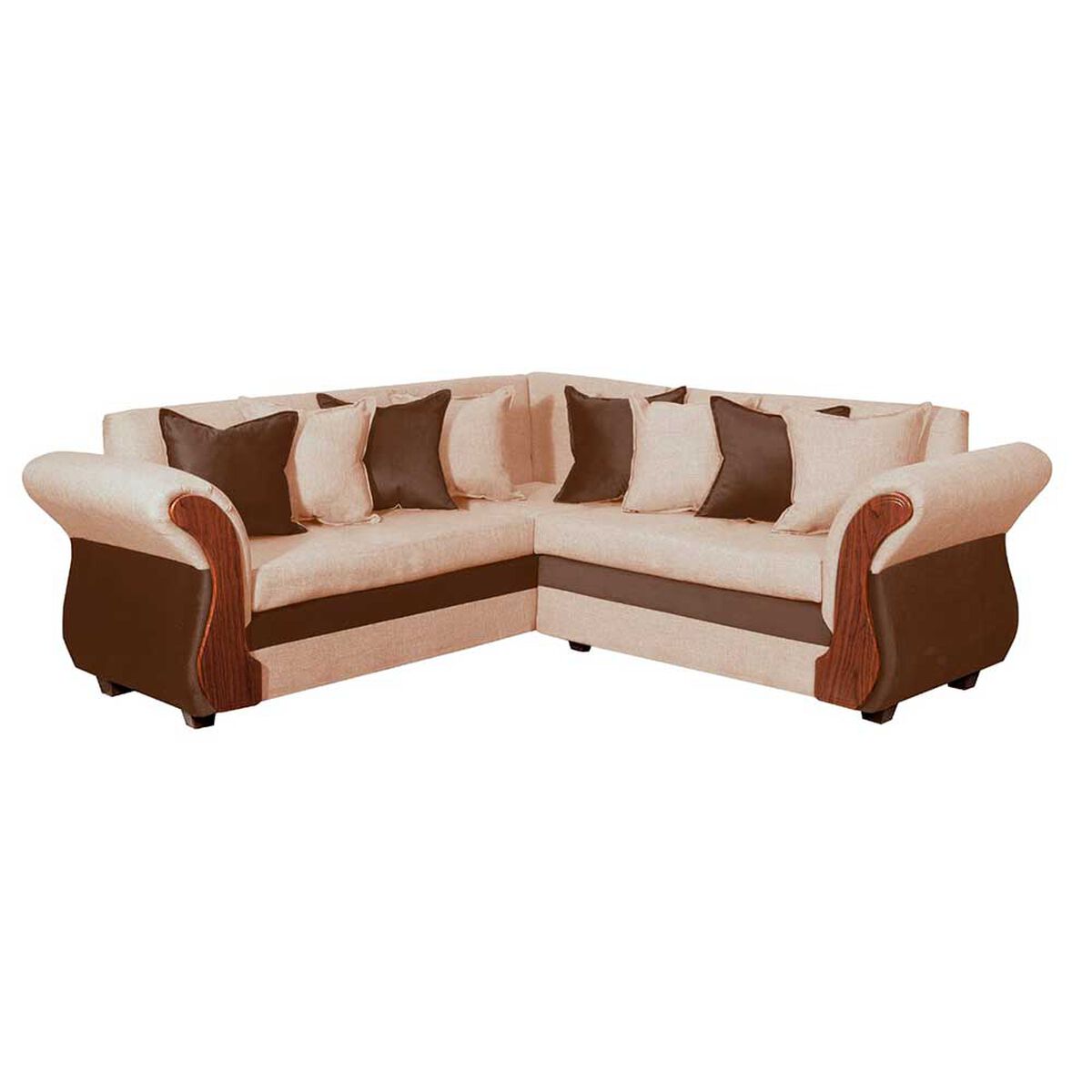 Sofá Seccional Diseño A&M Home Lucia Derecho 5 Cuerpos Beige
