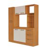 Mueble de Cocina Home Mobili Maiten 6 Puertas 3 Cajones Café y Blanco Off