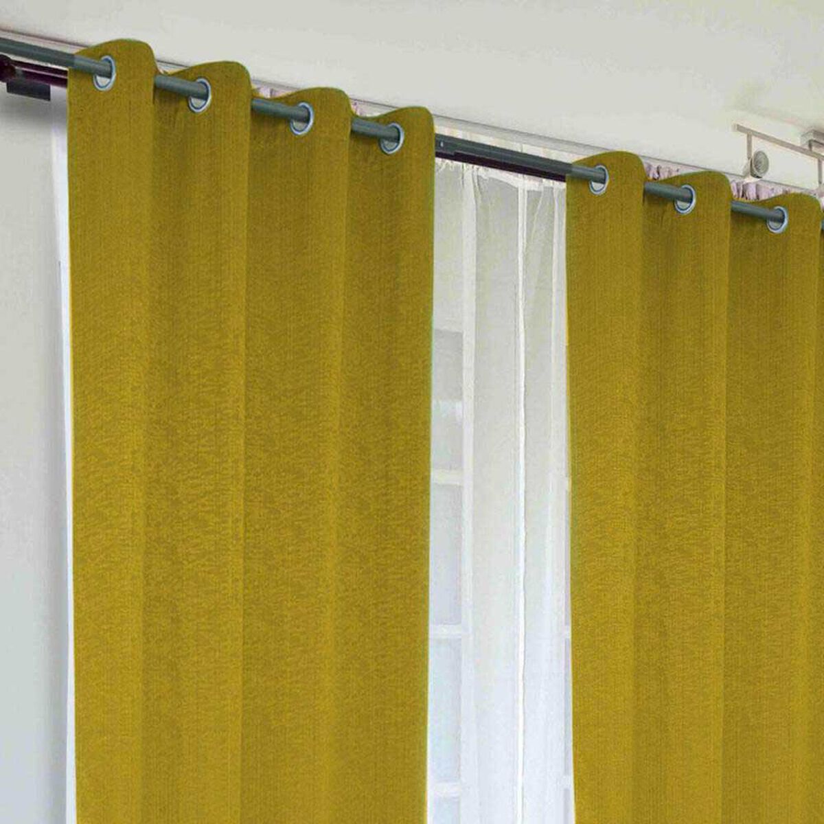 Combo Cortinas Doral Camila 220 x 140 cm Mostaza
