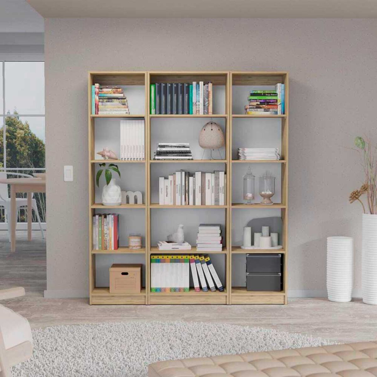 2 Estantes 45 cm + Estante 62 cm TuHome Home Macadamia