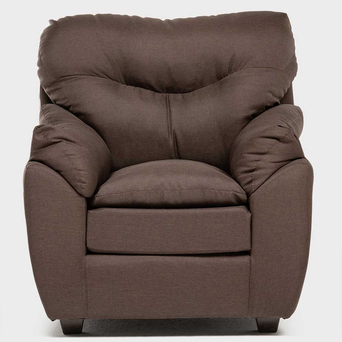 Juego de Living Almore Belén Sofá 2 Cuerpos + Dos Sillones 1 Cuerpo Café