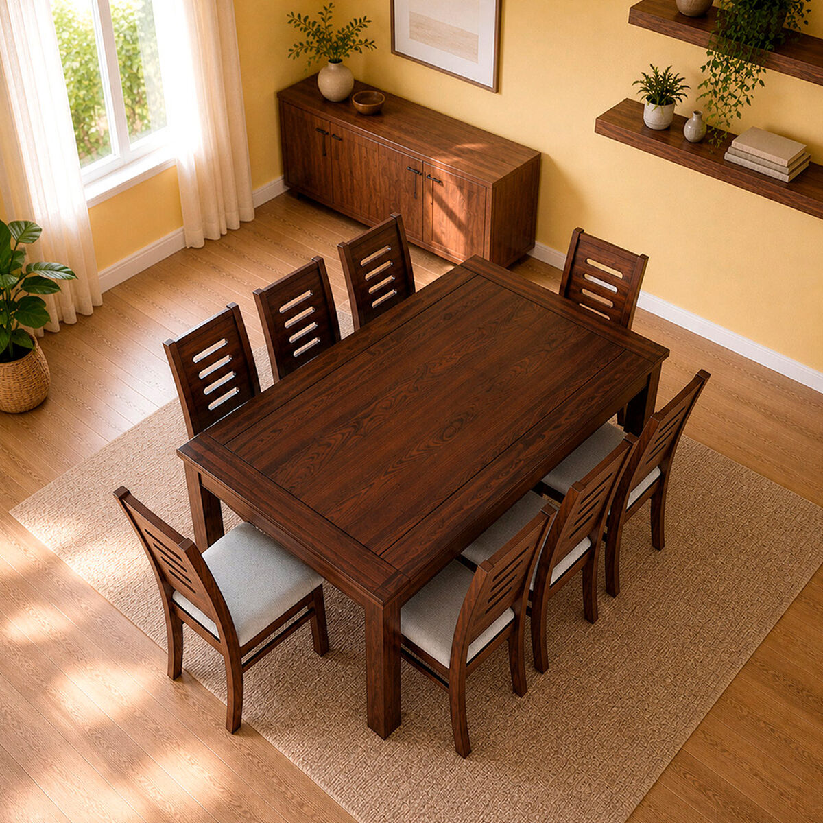 Juego de Comedor Muebles Hema Roma 8 Sillas Nogal