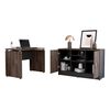 Combo Escritotio + Cajonera 2 Puertas TuHome Home Office Negro Soft-Co&ntilde;ac