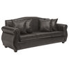 Juego de Living Innovamuebles Azucena Sofá 3 Cuerpos + Dos Sillones 1 Cuerpo Café Oscuro 