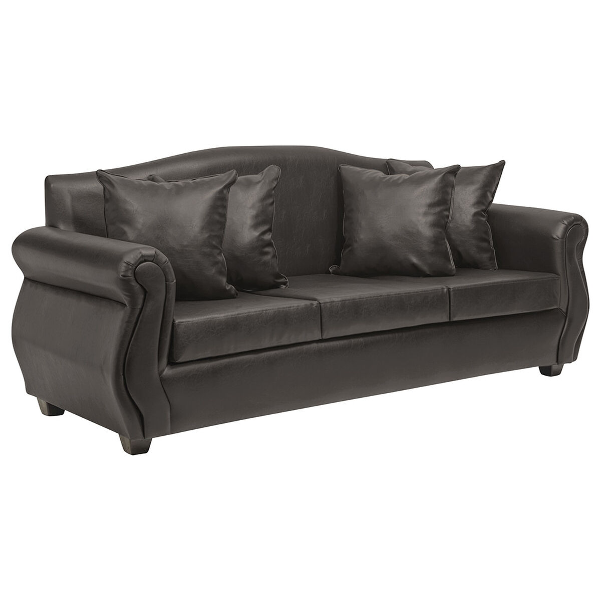 Juego de Living Innovamuebles Azucena Sofá 3 Cuerpos + Dos Sillones 1 Cuerpo Café Oscuro 
