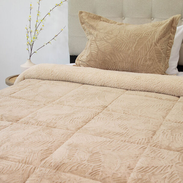 Cubrecama Doral 1,5 Plazas Beige Outboss Sherpa