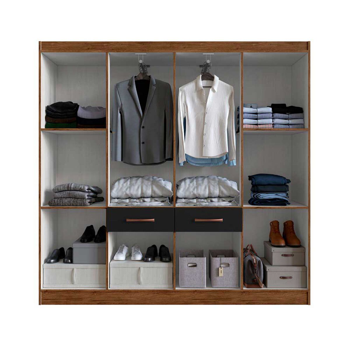 Closet Altavisi&oacute;n 588008 Negro Casta&ntilde;a  8 Puertas 2 Cajones