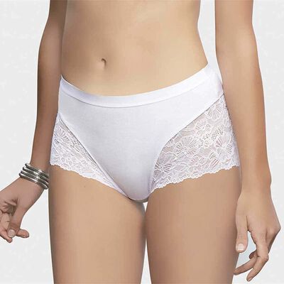 Calzón Midi Mujer Intime Blanco, Guinda, Ivory