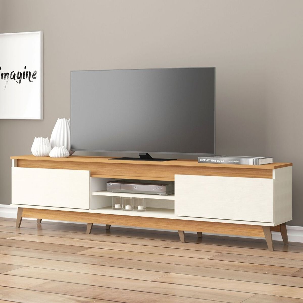 Rack TV Exit Texas Hasta 85" Beige Roble