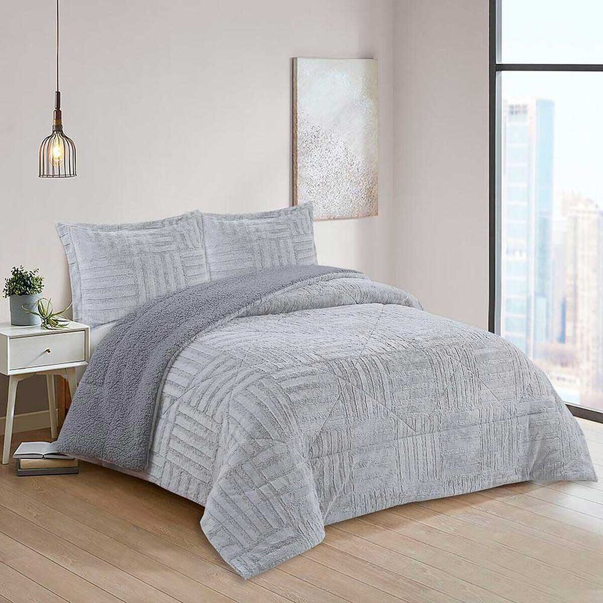 Cubrecama Doral 2 Plazas Gris Senses