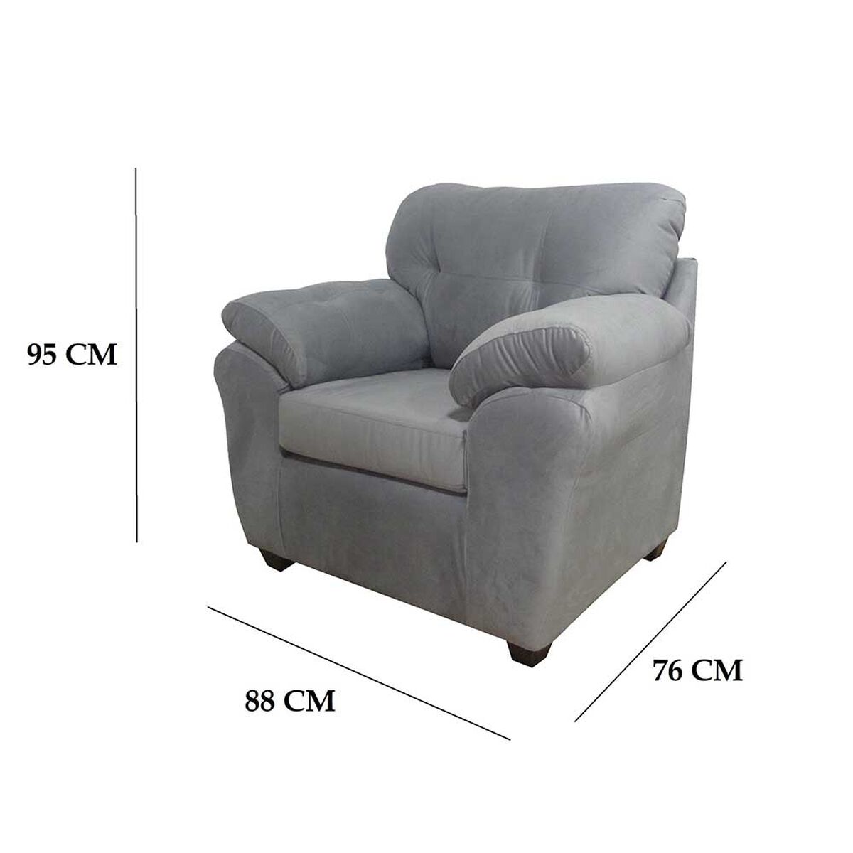 Juego de Living Almore Urban Gris  2 - 1 - 1