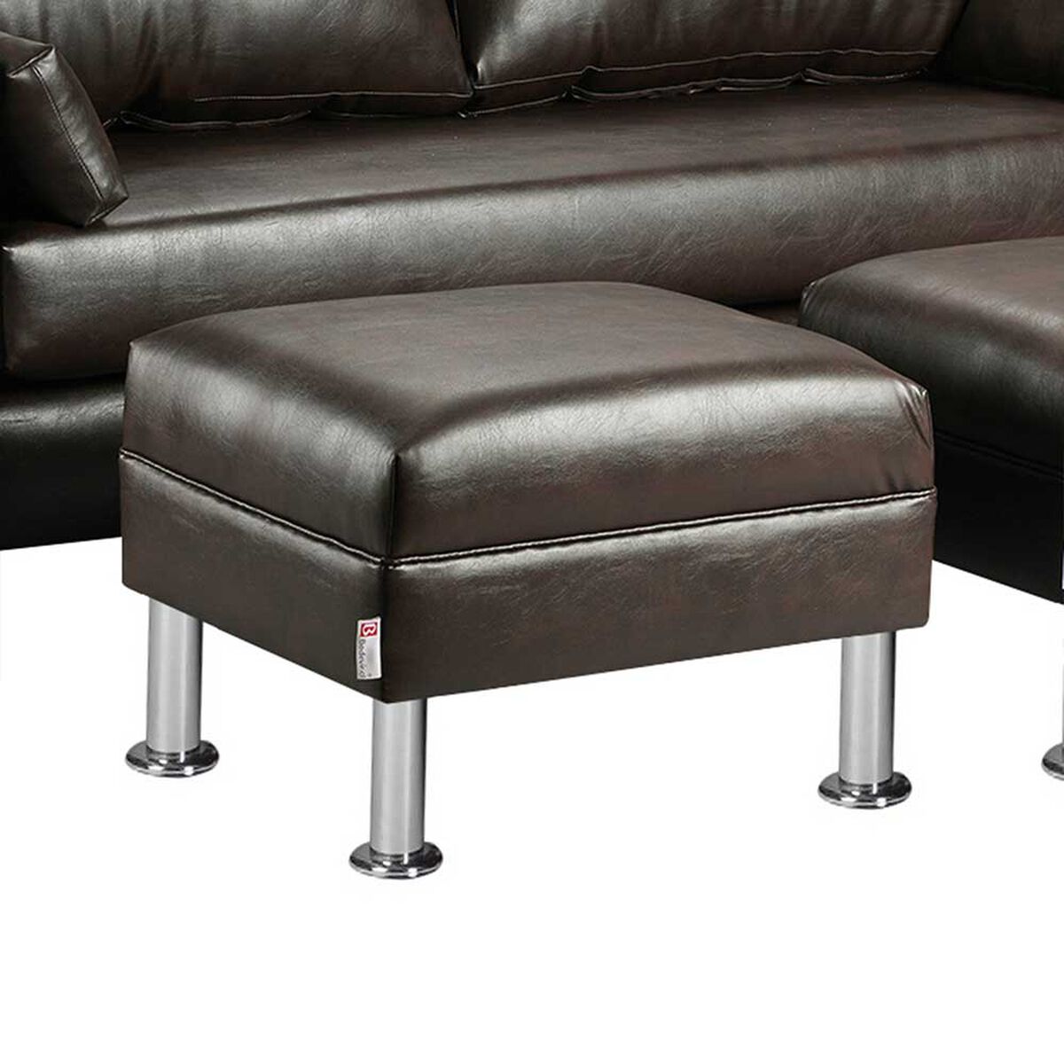 Juego de Living Bodevir Sky PU 12 Sof&aacute; 3 Cuerpos + Dos Pouf 1 Cuerpo Chocolate&nbsp;