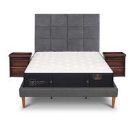 Cama Europea CIC King Premium + Respaldo + Veladores