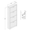 Zapatero Vekkahome Nick 4 puertas Blanca