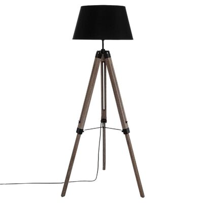 L&aacute;mpara de Pie Tr&iacute;pode Atmosphera Rodo Madera 145cm Negra