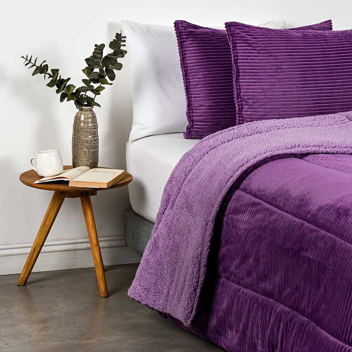 Plumón American Family King Rain Morado