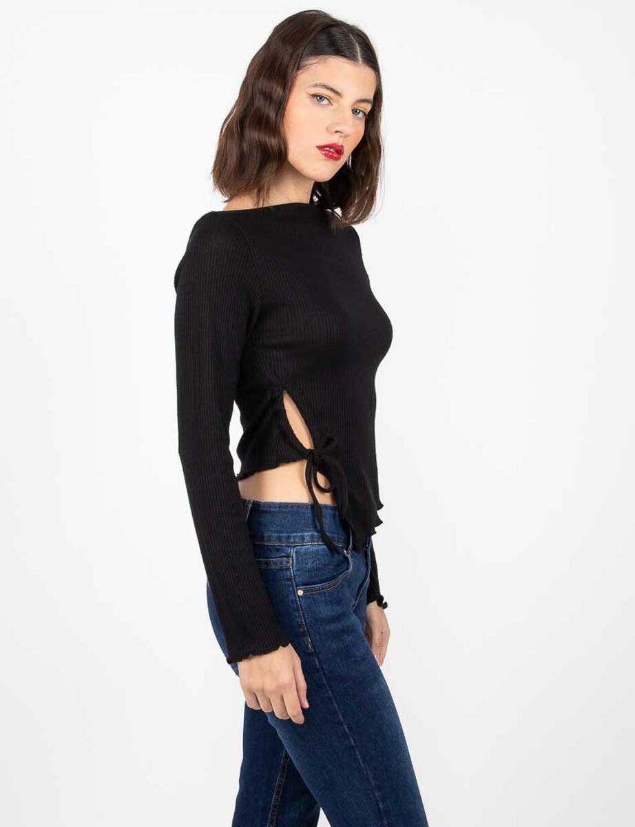 Polera Asim&eacute;trica Manga Larga Mujer Fiorucci