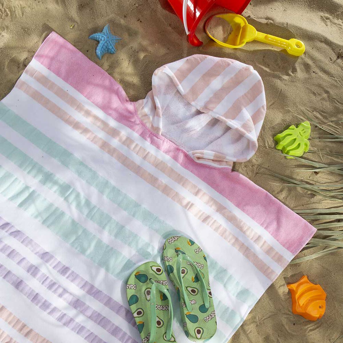 Toalla de Playa Infantil con Capucha Casanova Kids Turco Pink 70 x 140 cm
