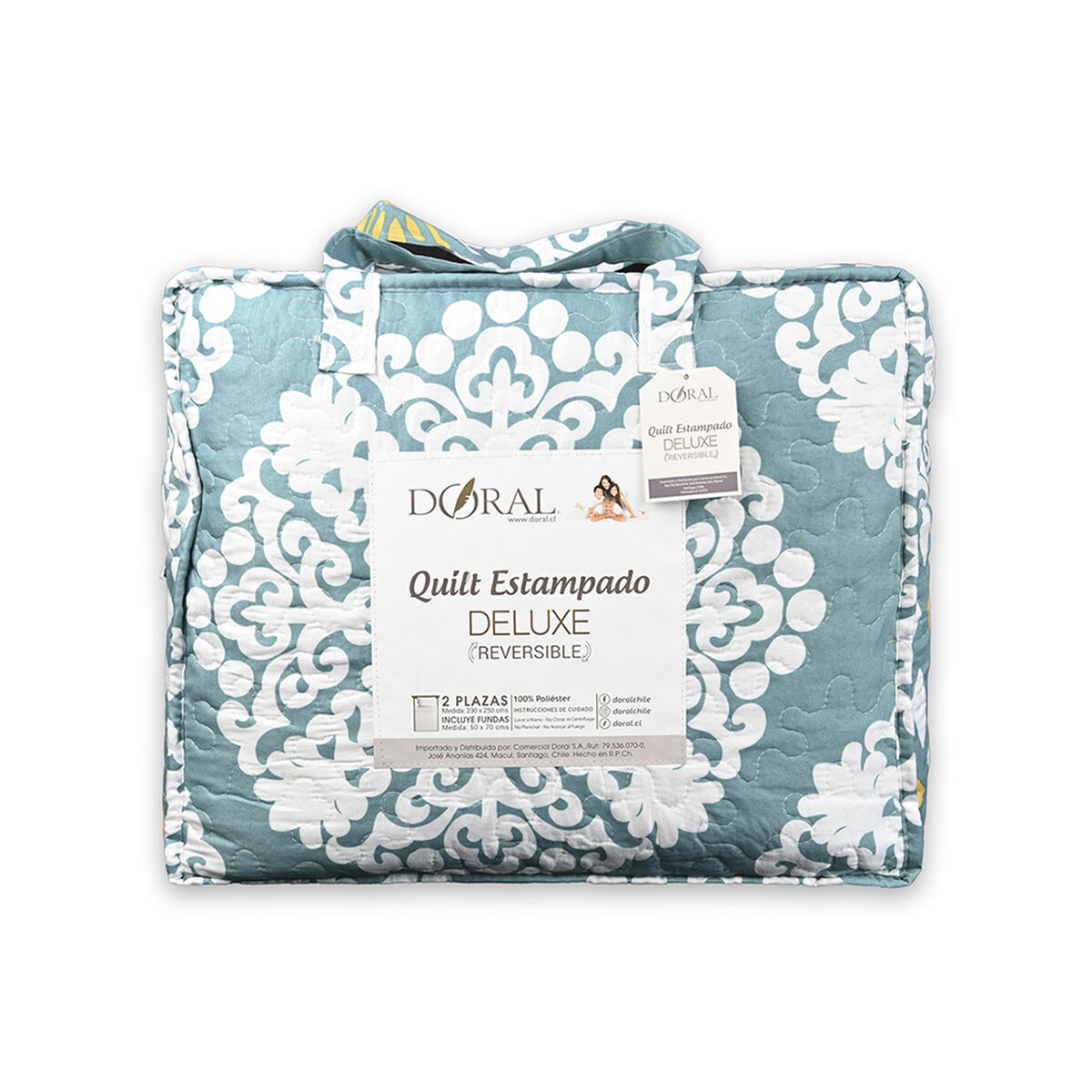 Quilt Doral 2 Plazas Patchwork Amarillo
