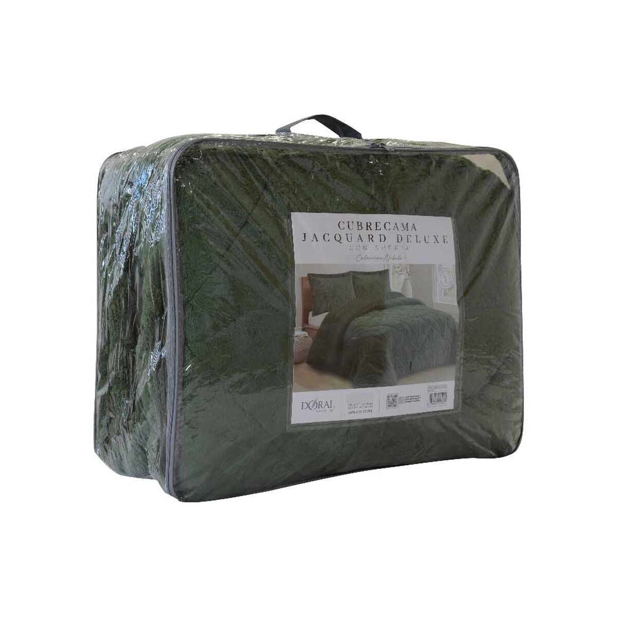 Cubrecama Doral 2 Plazas Jacquard Liso Verde