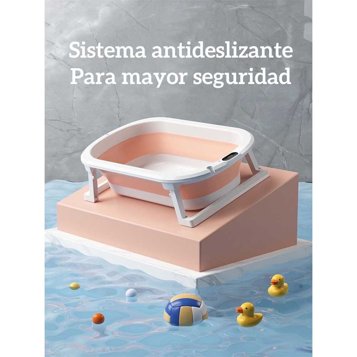 Bañera Plegable con Cojín y más Accesorios Azul Lubabycas