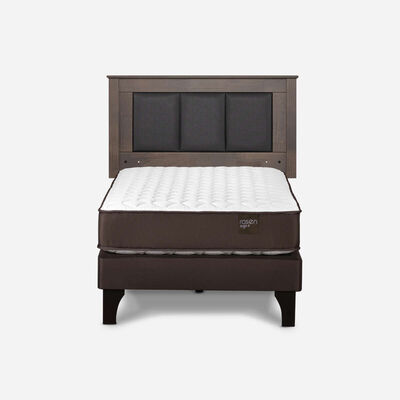 Combo Cama Europea Rosen 1 Plaza New Ergo T BN + Respaldo Rachel