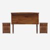 Cama Europea Rosen Base Dividida 2 Plazas Indie + Respaldo + 2 Veladores Veneto