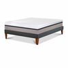 Combo Cama Europea CIC 2 Plazas Balance + Cl&oacute;set Casanova Fit 2 Puertas Correderas Jequitiba Blanco + C&oacute;moda Casanova Charlotte Nogal 8 Cajones