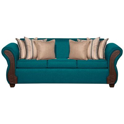 Imagen 2 del producto Juego de Living Ruzam Mobel Marsella Sofá 3 Cuerpos + Dos Sillones 1 Cuerpo Lino Turquesa