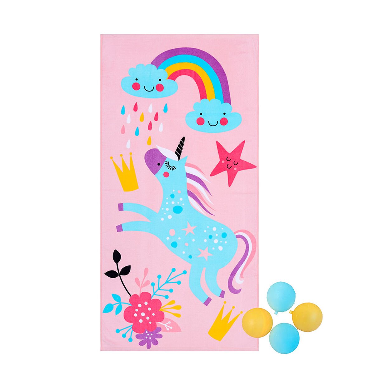 Toalla de Playa Infantil + Bombitas Agua Casanova Kids Unicorn