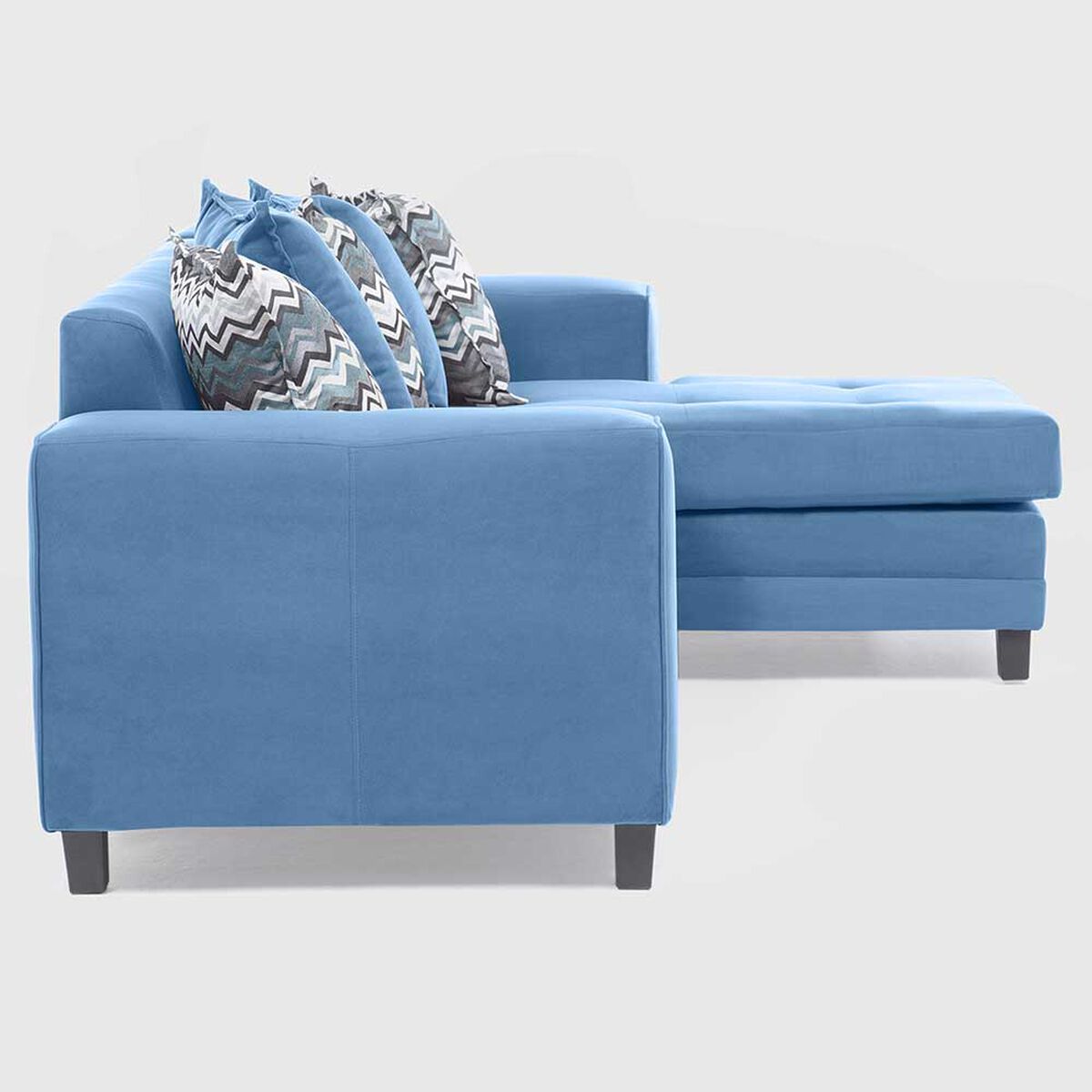 Sofá Seccional Derecho Living Factory Milan 3 Cuerpos Azul Piedra