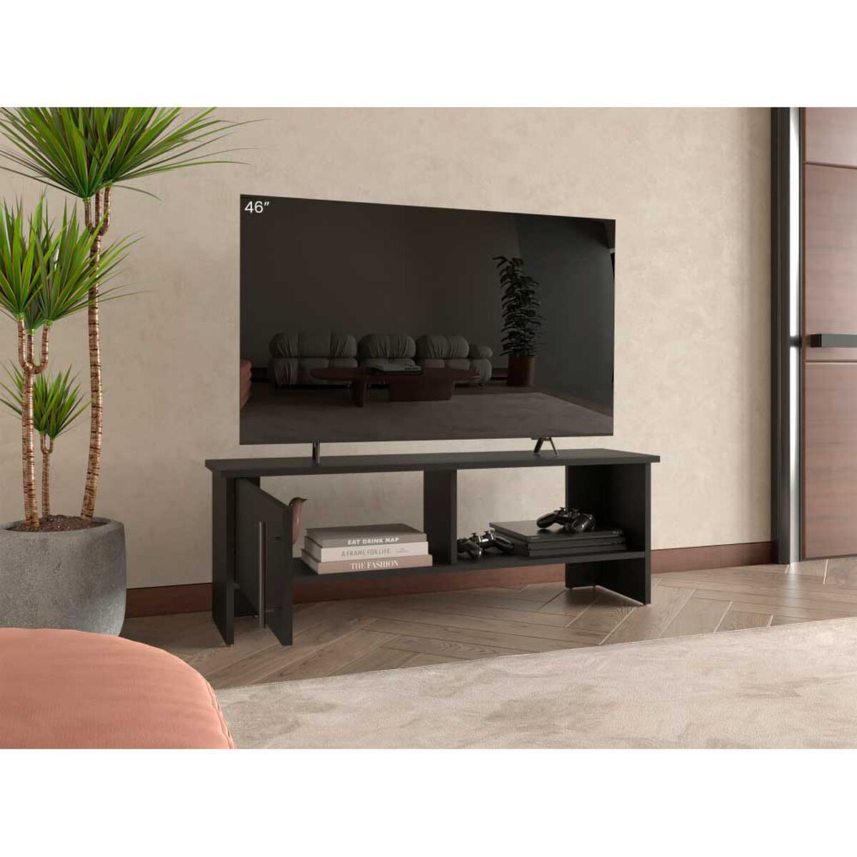 RACK TV 65" NAVIA 1 PUERTA 42,2X120,3X31,1 CM WENGUE