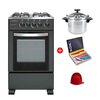Combo Cocina a Gas Sindelen CH-5050 4 Quemadores + Olla a Presión Aluminio Wens 6 Litros + Juego de Cuchillos + Pelador Kok Color 8 Piezas + Toma Olla Casa Linda Silicona Surtido
