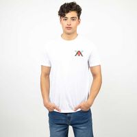 Polera Con Estampado Manga Corta Hombre Icono Ecru, Negro