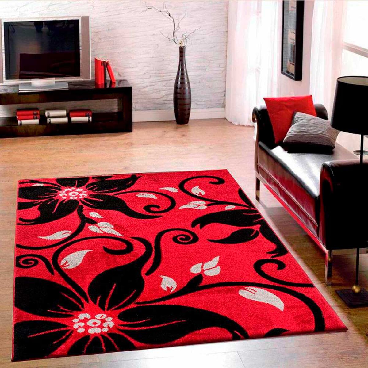 Alfombra Idetex Frize Carved 120 x 80 Rojo