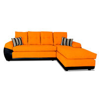 Seccional Derecho Elegant Houston Cheise Tela/PU 5 Cuerpos Oro