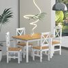Juego de Comedor VekkaHome Lucia 4 Sillas Blanco