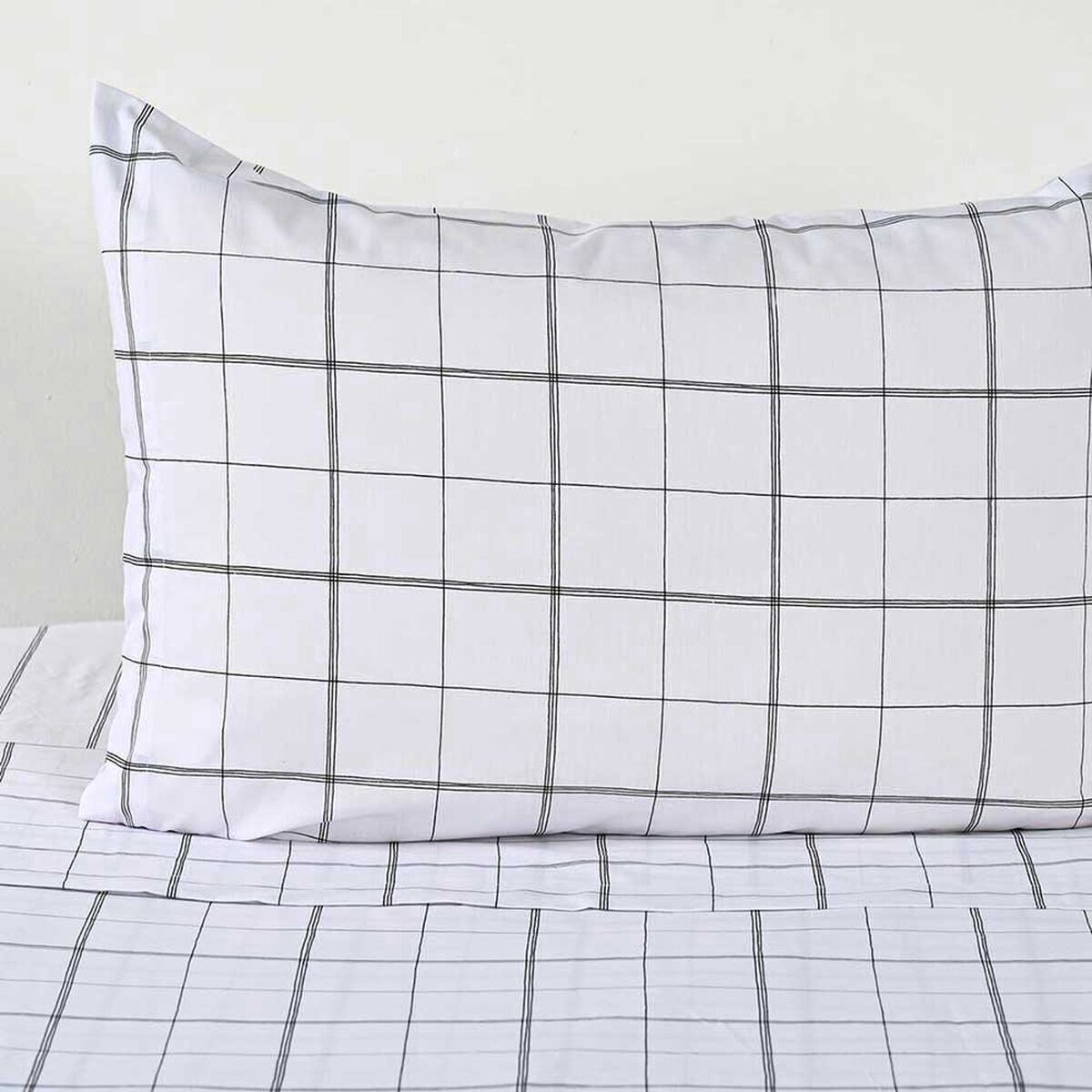 Juego de S&aacute;banas Elements & Co 200 Hilos 1,5 Plazas Squard Blanco