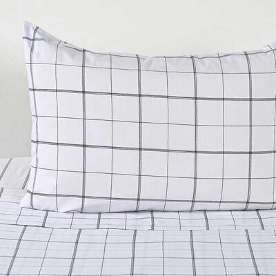 Imagen 2 del producto Juego de Sábanas Elements & Co 200 Hilos 1,5 Plazas Squard Blanco