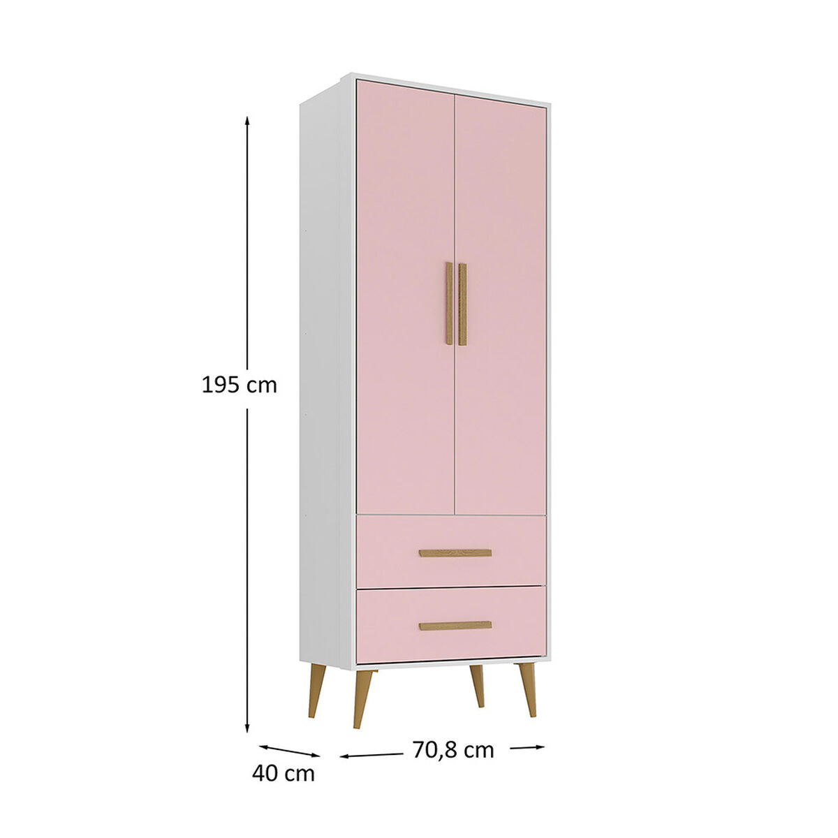 Closet Di Poretti Design Encanto 2 Cajones 2 Puertas Rosado Nude