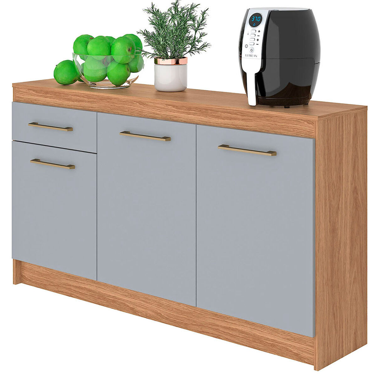 Mueble Base Cocina Vekkahome Alba 3 Puertas Caf&eacute;