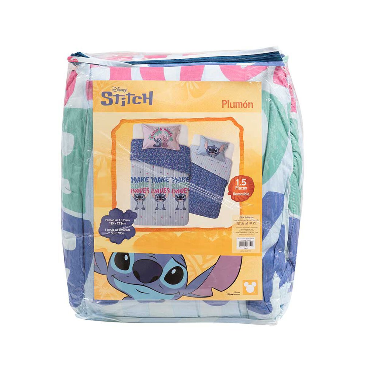 Plumón Infantil Disney 1,5 Plazas Fluffly Stitch