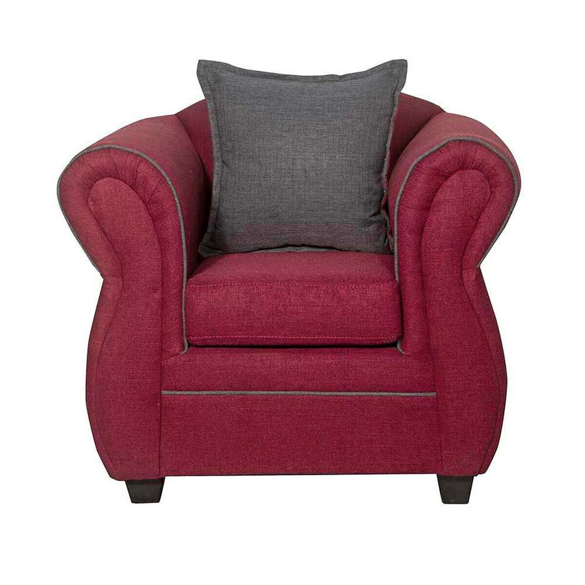 Juego de Living Black Factory Emili 4 Cuerpos Burdeo