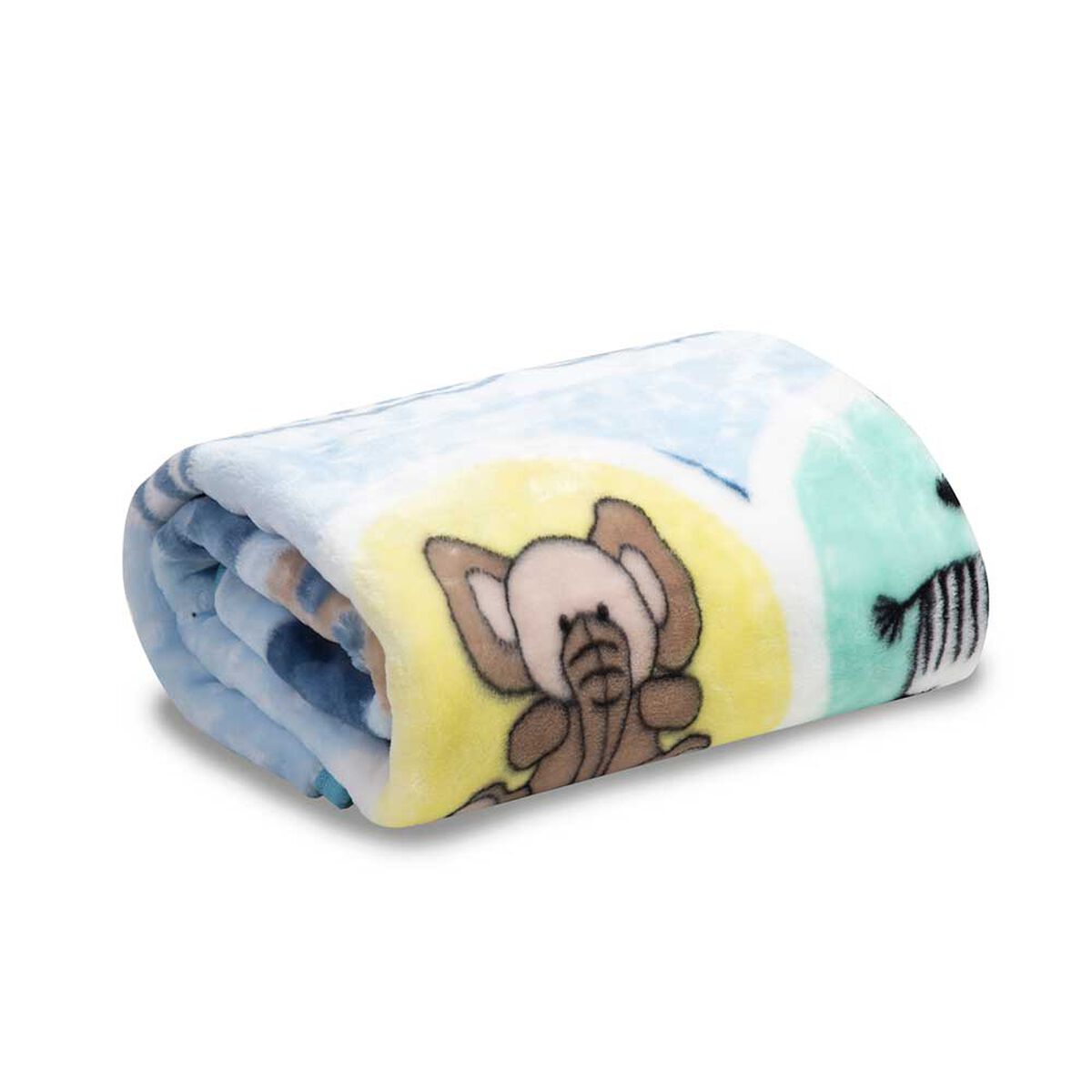 Frazada Reversible Bebe Animalitos Celeste Bebesit